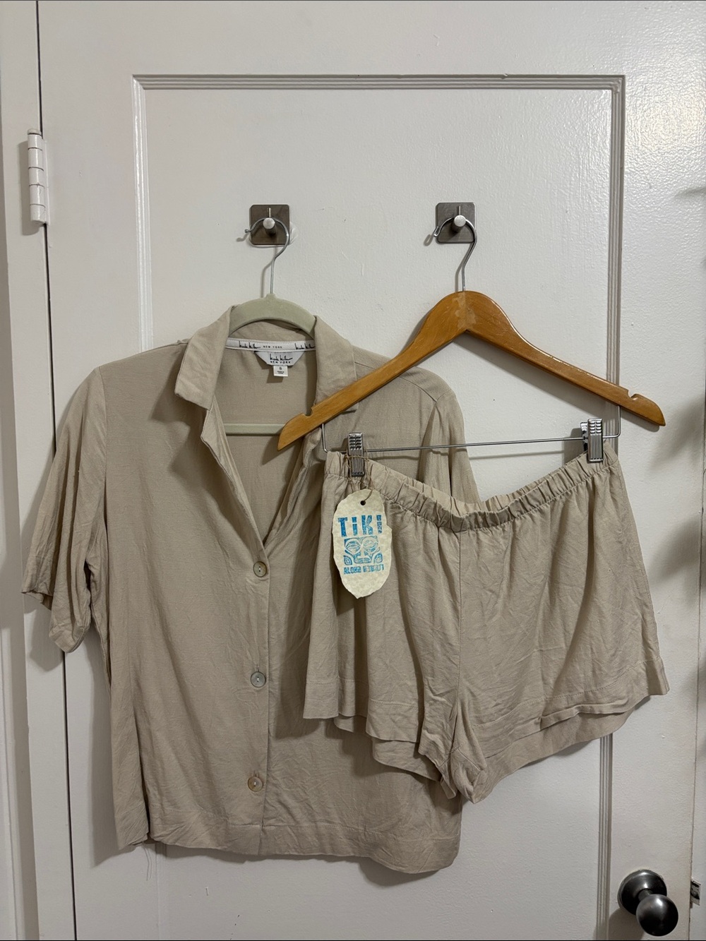 Nicole Miller Women’s Linen Blend Pajama Set Small